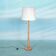 Vintage Swedish wooden floor lamp with pleated shade from the 1960s.