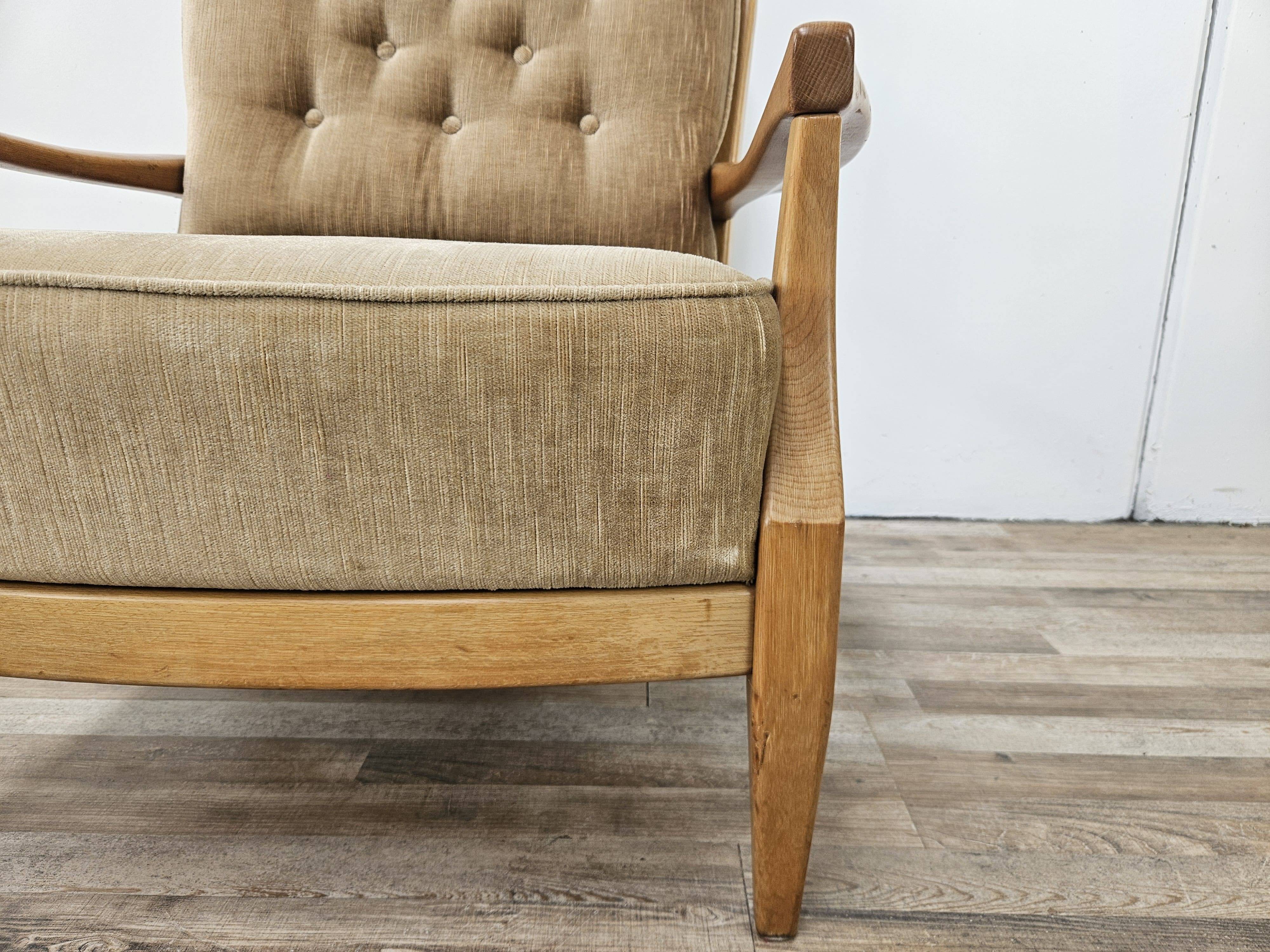 70s beech living room armchair