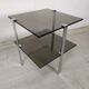 Vintage chrome smoked glass side tables