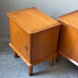Pair of vintage light wood bedside tables