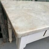 Kitchen table in wood and Carrara marble