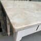 Wood and Carrara marble kitchen table