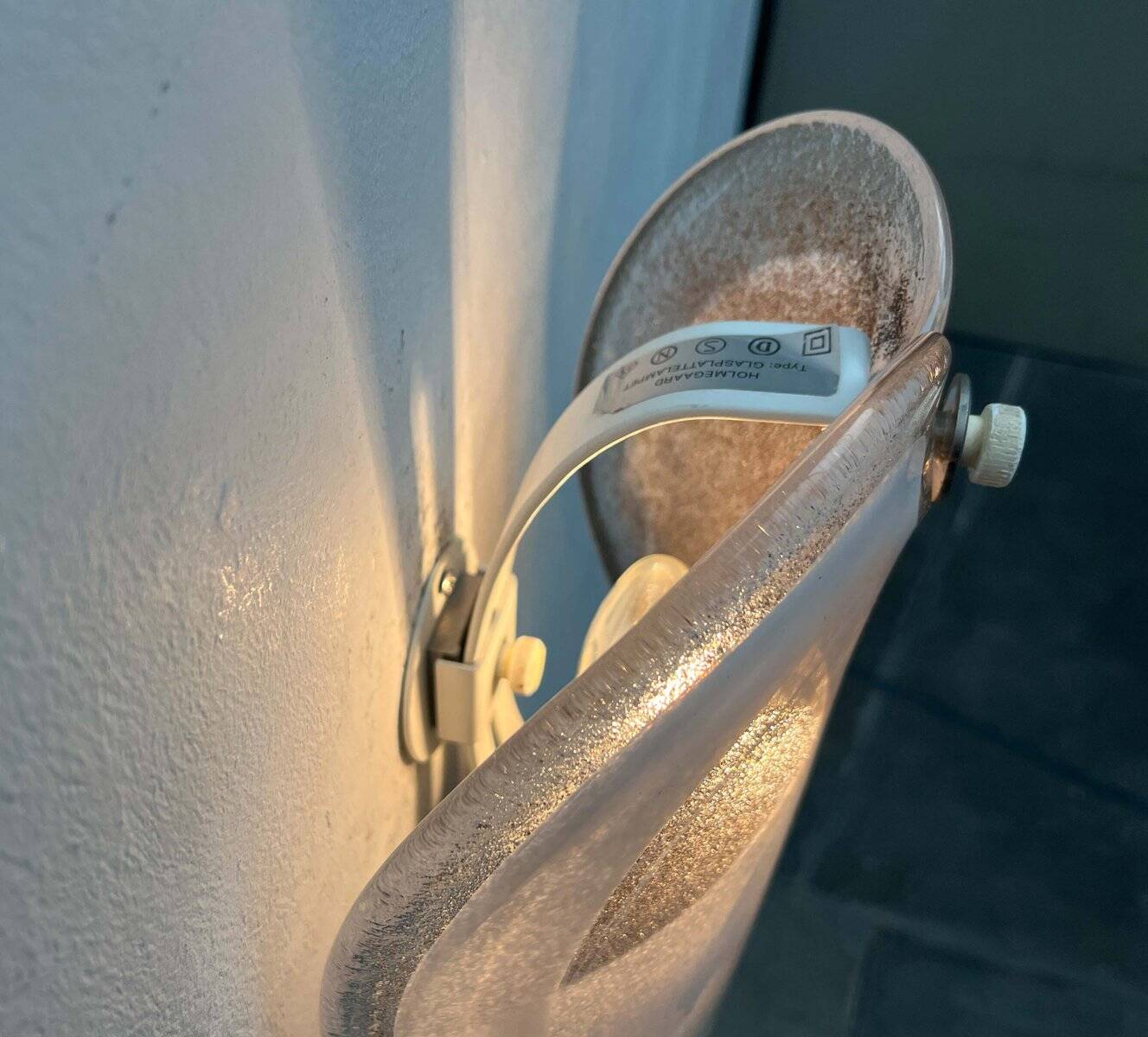 Vintage Danish Model Glasplattelampet Glass Sconce by Per Lütken for Holmegaard, 1970s