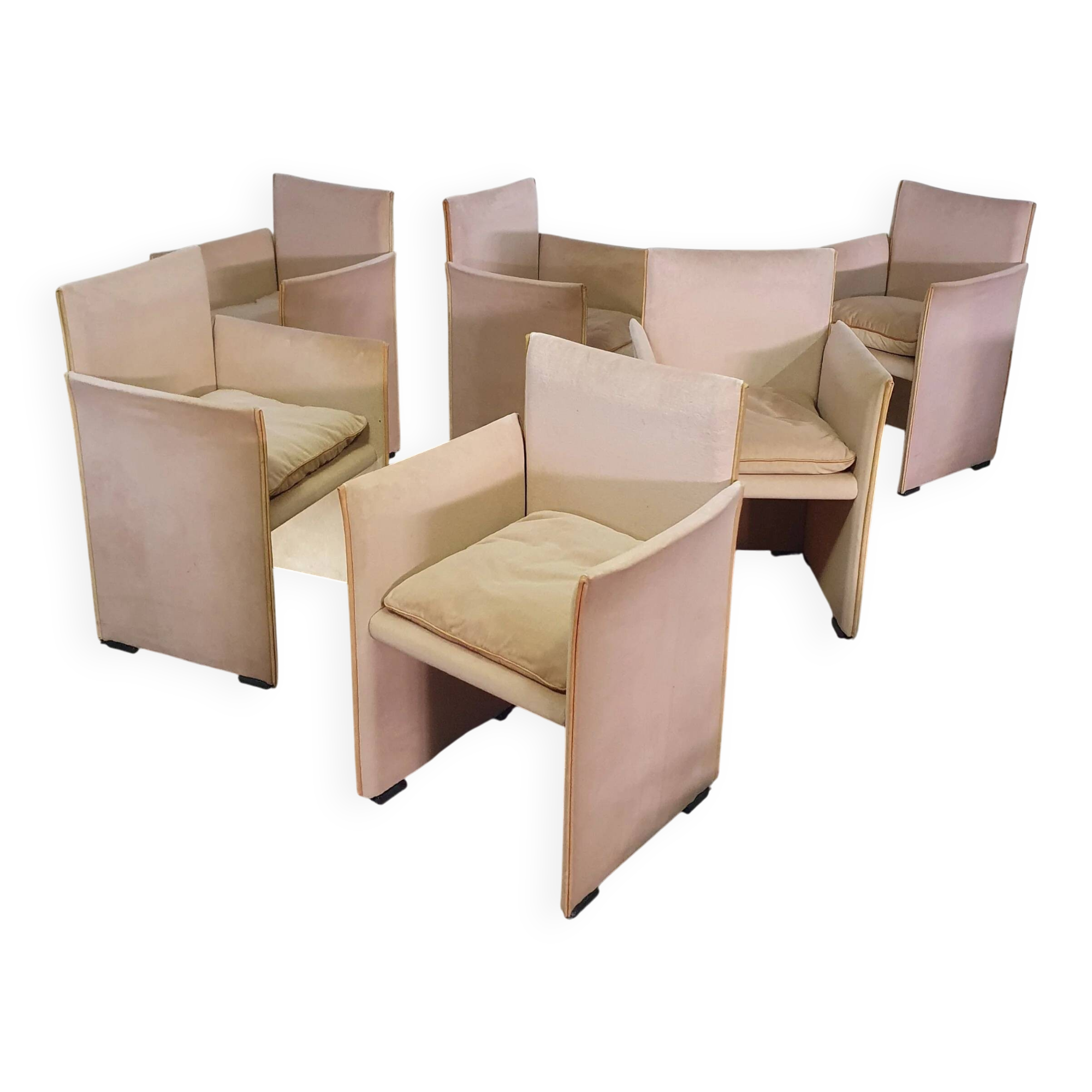 Set (6) by Mario Bellini 401 Break chairs for Cassina, 1990s