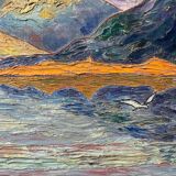 Old landscape painted with a knife