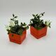 Set of 2 Orange Plastic Planters by Vastill, Italy, 1970s