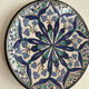Wall plate – Hand-painted Moroccan ceramic – Blue mandala