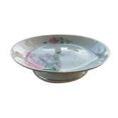 Compotier en porcelaine motifs de roses art deco signé HB France