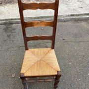 Chaise de salle à manger bois massif paillée