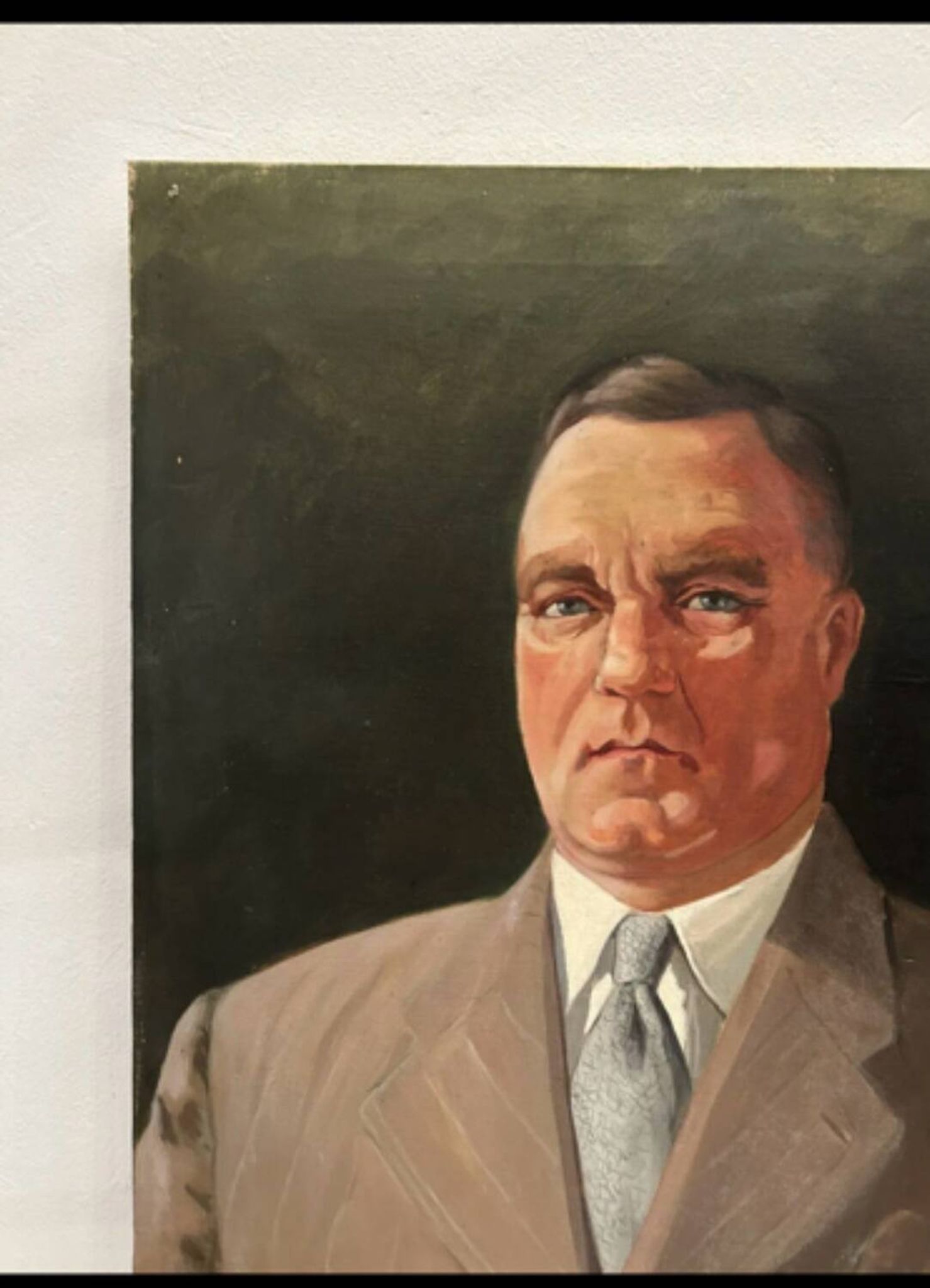 Portrait of a man, oil on canvas, signed Prochazka 1938, antique Art Deco.