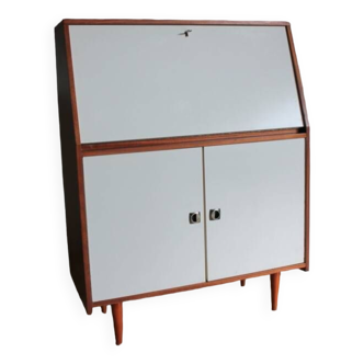 Teak and white formica secretary