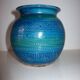 1960s vase by Aldo Londi for Bitossi in "Rimini blue" ceramic.