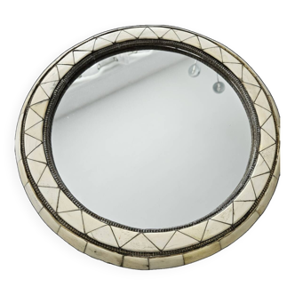 mirror in bone and old brass