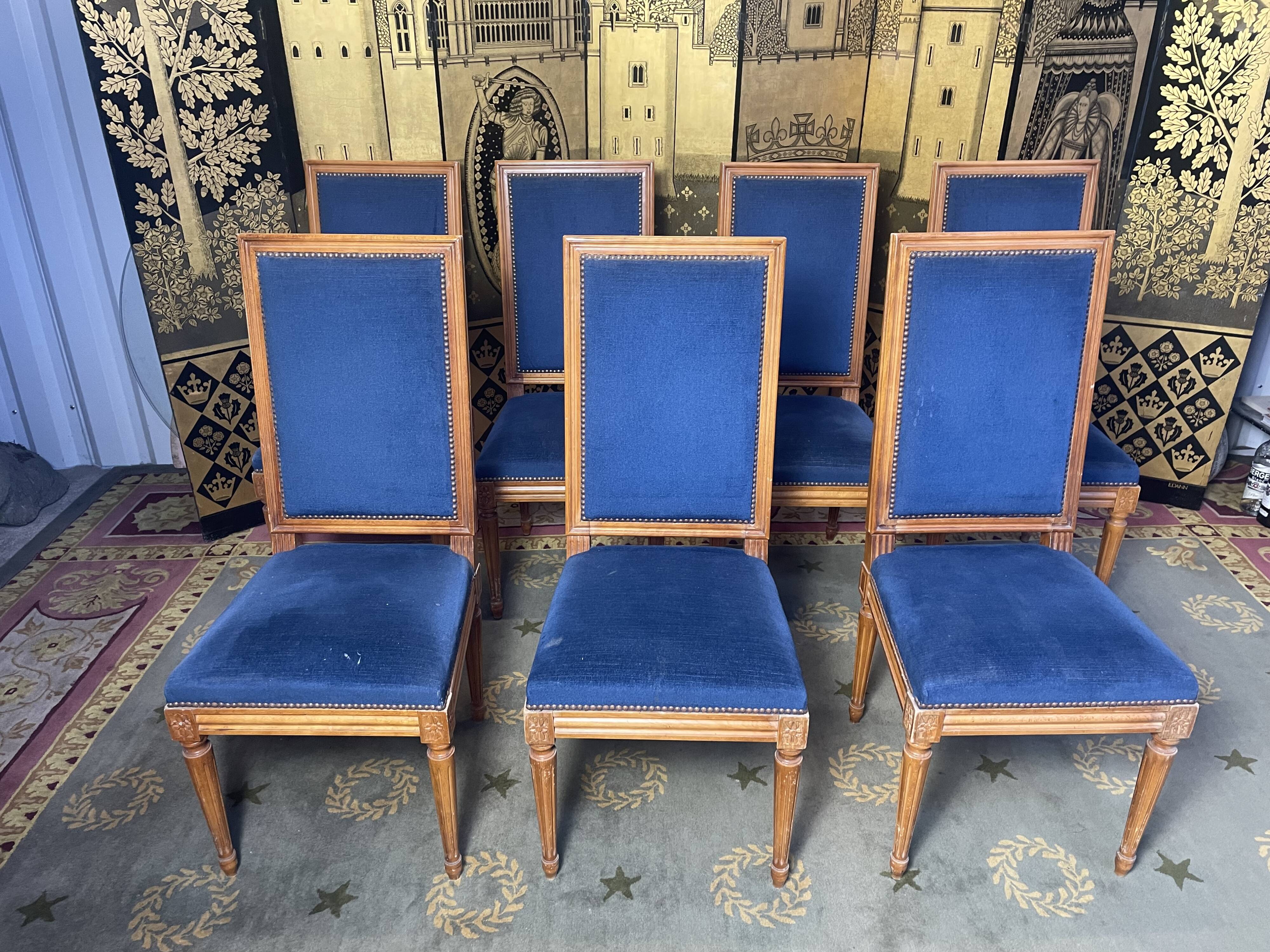 Suite of 7 Louis XVI style chairs