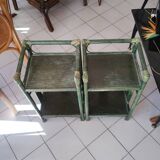 Pair of rattan bedside tables