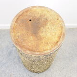 Vintage mid century ceramic umbrella stand with bark structure