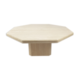 Italian travertine octagon coffee table, 1980