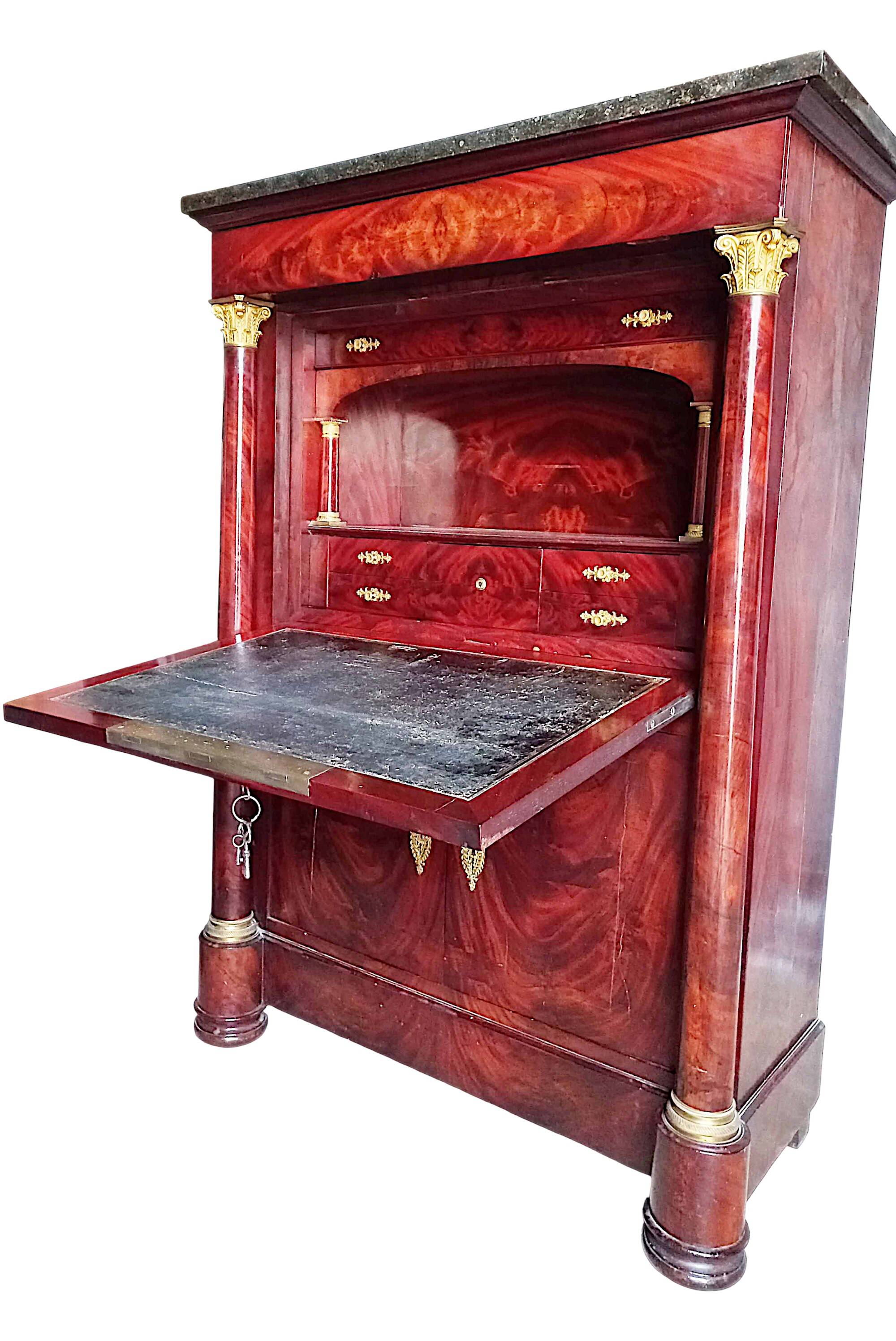 Empire Period Corinthian Bronze Secretary