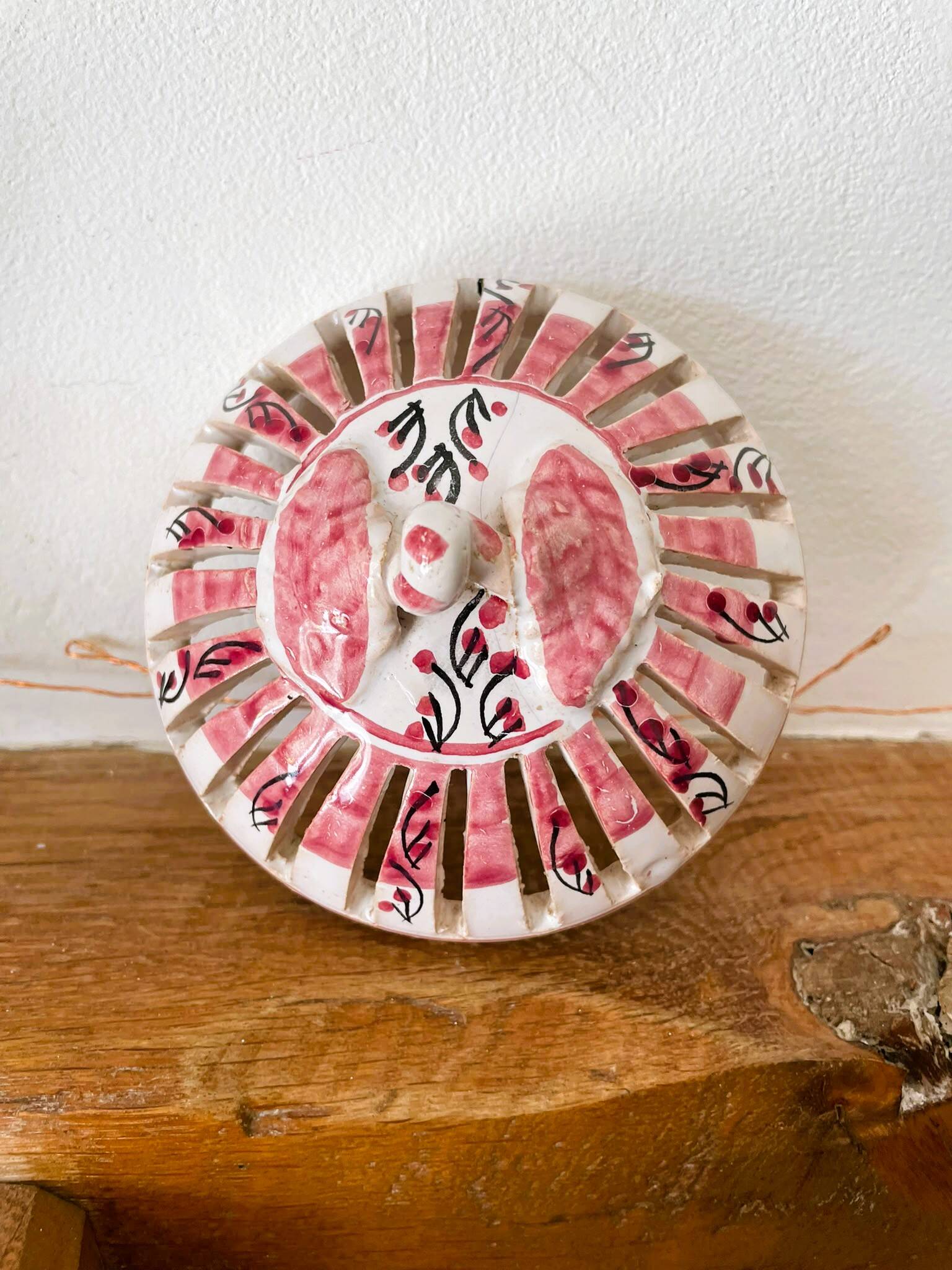 Vintage pierced porcelain bonbonnière