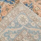 7x10 Turkish Blue & Peach Handmade Persian Rug, 220x304Cm