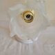 Brass flower and frosted glass sconce