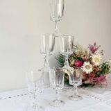 6 verres à eau cristal d'arques modèle louvre