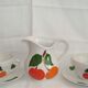 Duo tasses et pot à lait porcelaine bavaria orange et vert vintage 70