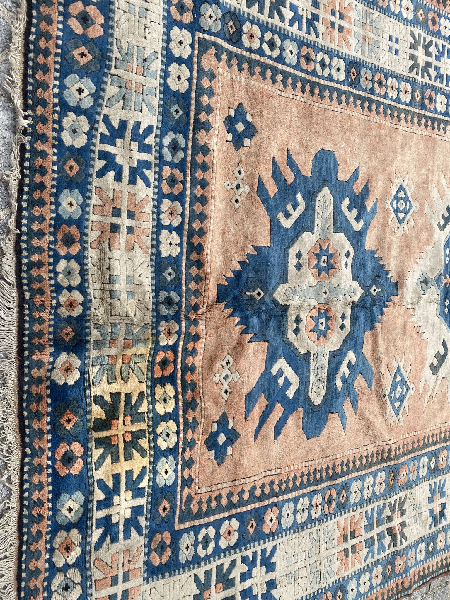 Vintage Turkish carpet Kars Anatolia handmade 224x324 cm