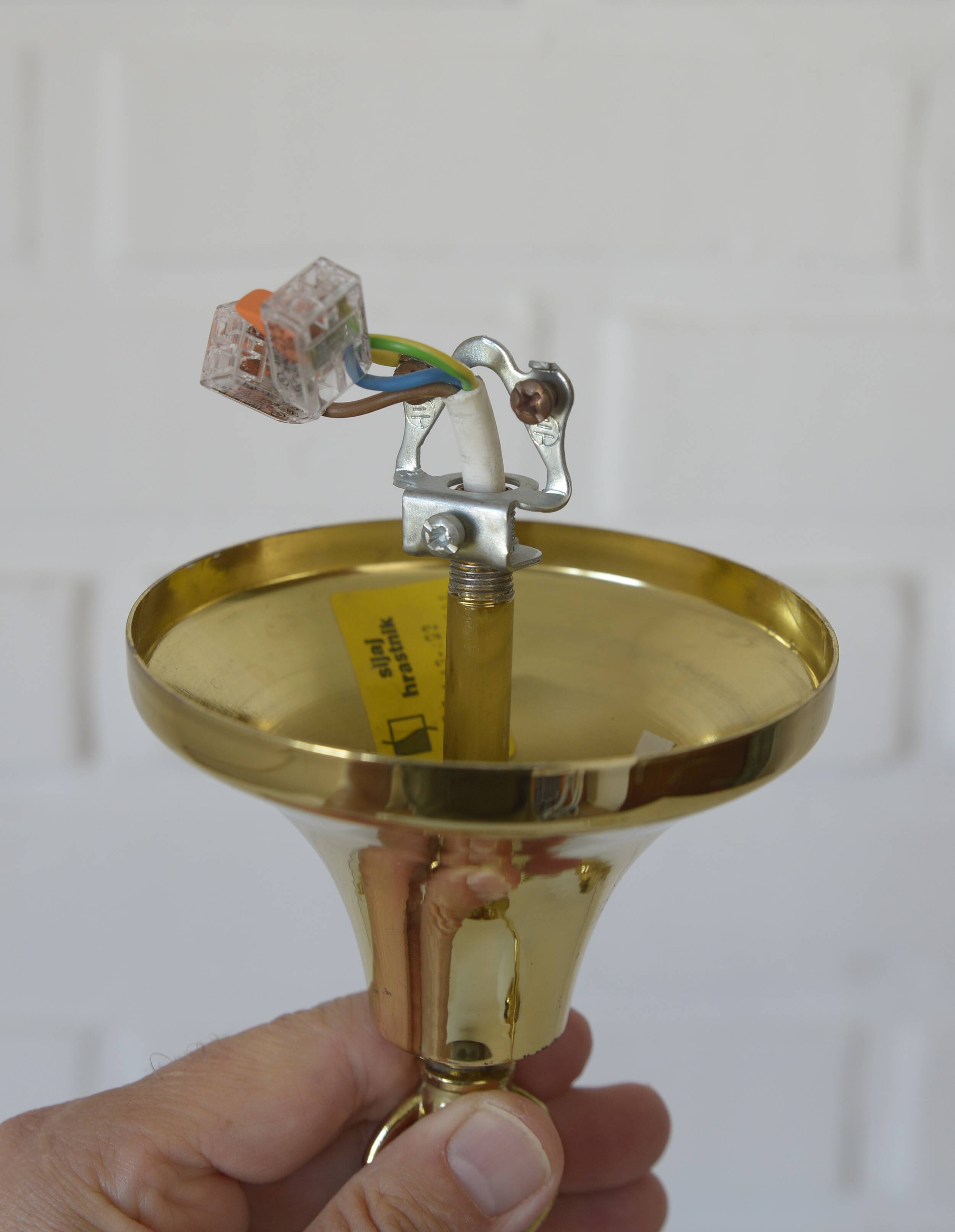 Elegant Gold Vintage Chandelier Mid Century Hollywood Regency Hanging Lamp