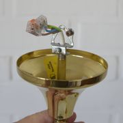 Elegant Gold Vintage Chandelier Mid Century Hollywood Regency Hanging Lamp