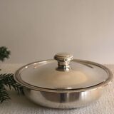 Légumier avec couvercle en métal argenté