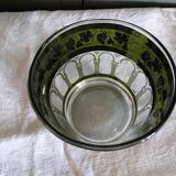 Ancien pot Rince Raisin  en verre  décoré de grappes de raisin