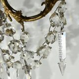 Bronze and Crystal Wall Lights with Pendants, Louis XV style – Late 19th century