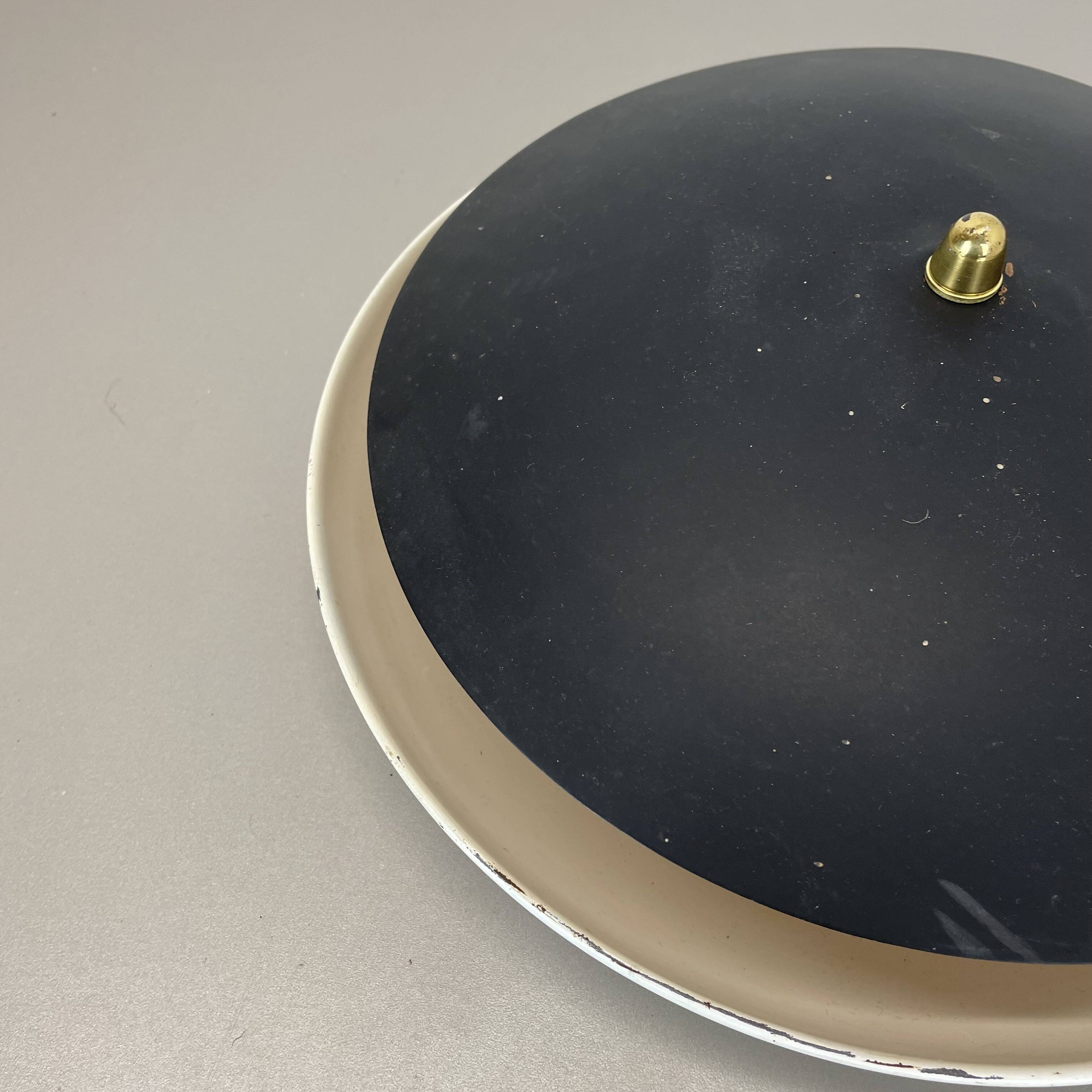 Applique murale de plafond ronde en métal unique de style Gino Sarfatti, Italie des années 1950