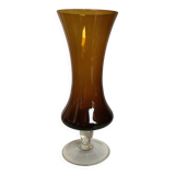 Smoked yellow glass vase