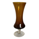Smoked yellow glass vase