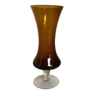 Smoked yellow glass vase