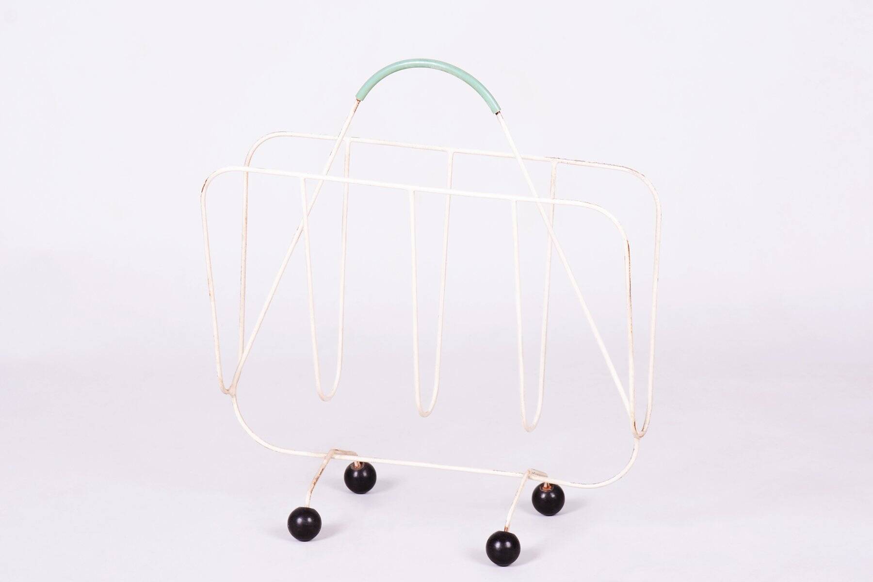 Mid-Century Czech Magazine Stand in Painted Metal, 1950s