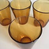 Set of water glasses yellow ochre Vereco France
