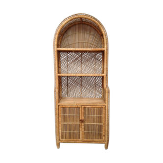 Vintage rattan bookcase