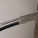 Vintage arc floor lamp with a chrome metal balance, 1970.