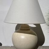Large lamp signed Kostka vintage beige ceramic sphere