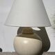 Large lamp signed Kostka vintage beige ceramic sphere