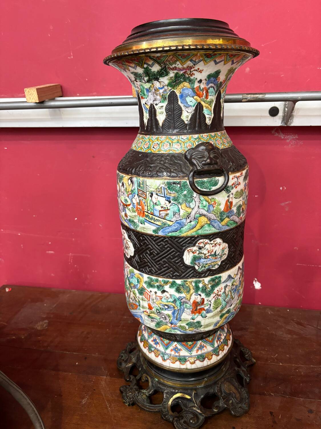 A Chinese famille rose porcelain vase called 'from Nanking' 19th century 55cm