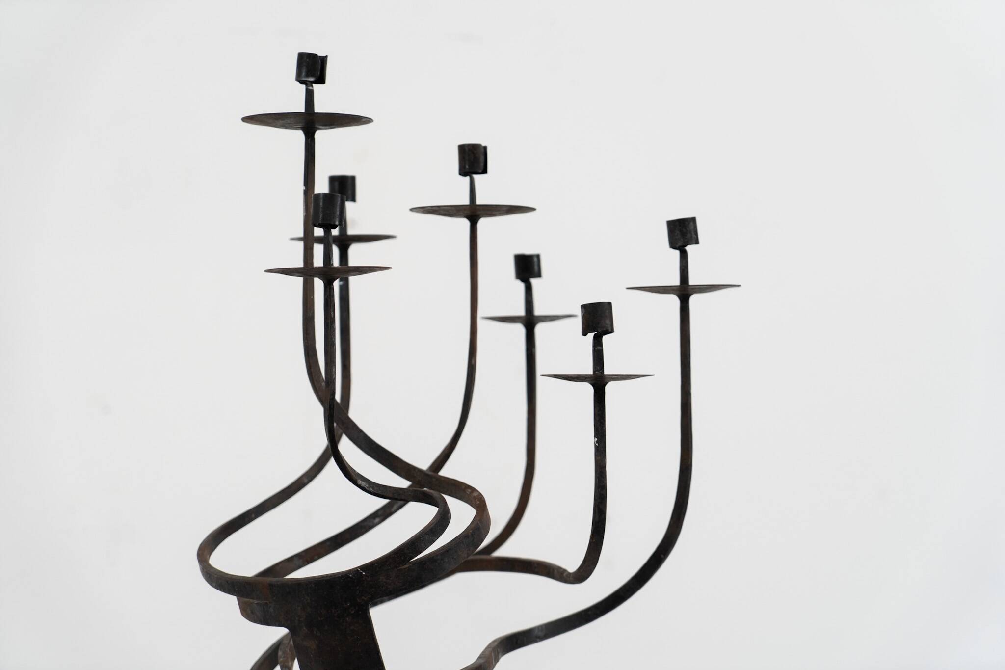 Brutalist candelabra in the manner of Jean Touret
