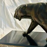 Magnificent sculpture of Tiger Marchant by Irénée Rochard (signed on the terrace)
