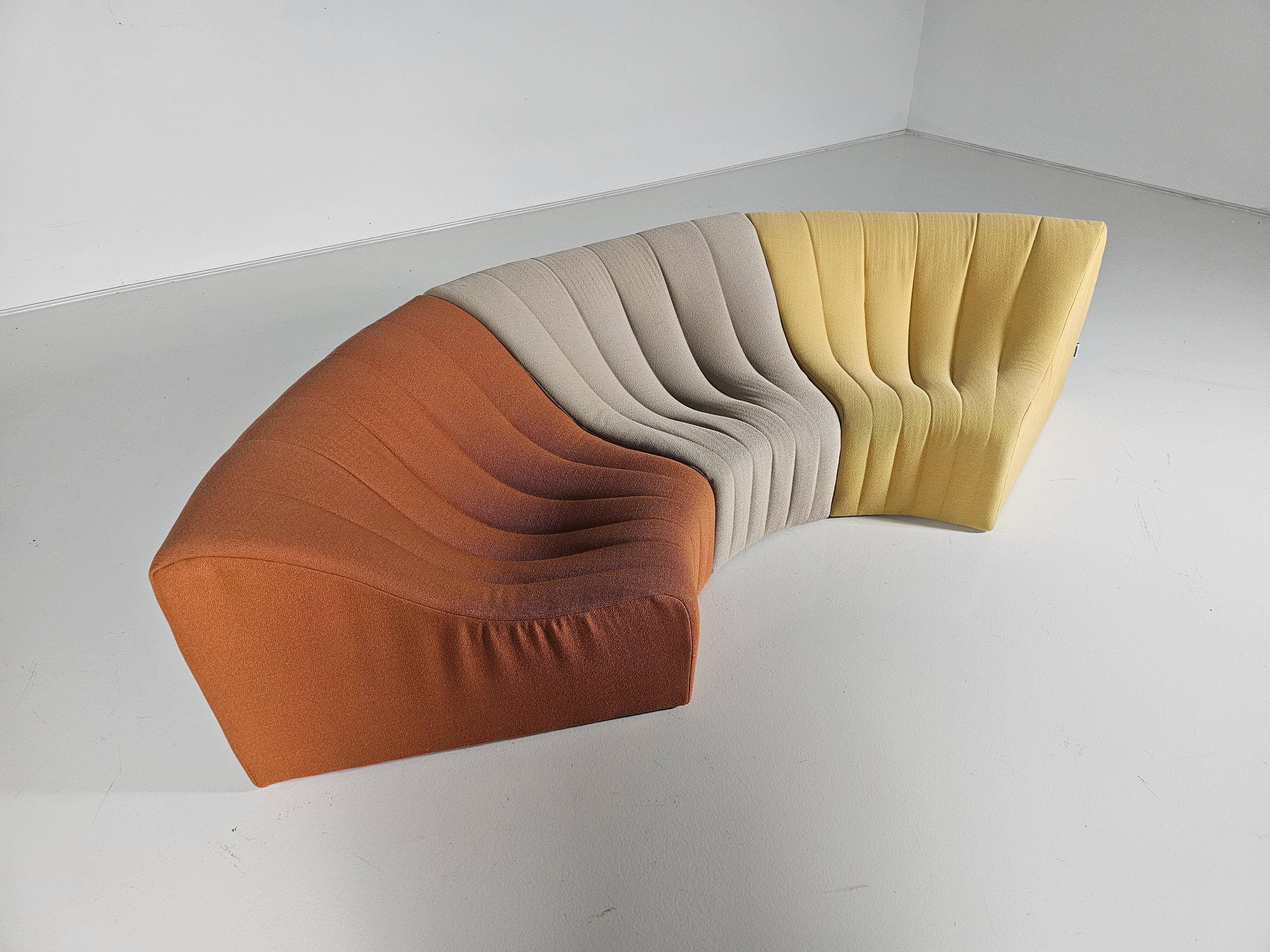 Kwok Hoi Chan "Chromatic" modular sofa in orange, yellow and cream.