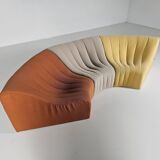 Kwok Hoi Chan "Chromatic" modular sofa in orange, yellow and cream.