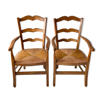 Pair of mulched country chairs