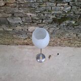 Chrome and brass floor lamp